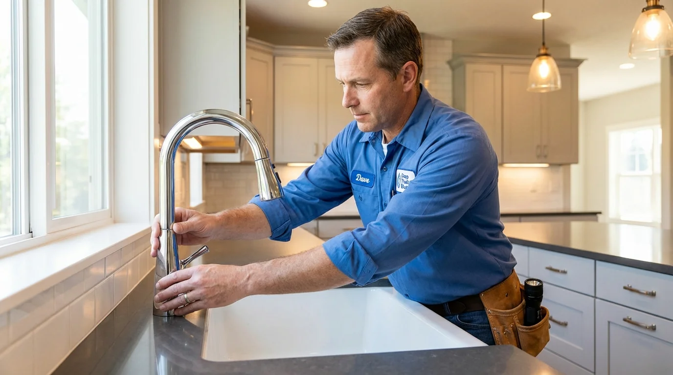 Kitchen faucet installation by Johns Plumbing LLC in Xenia